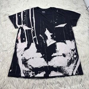 Batman Men's L Black All Over Graphic Face Crew T-Shirt